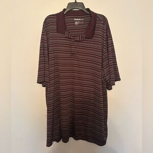 Reebok Men's Burgundy Striped Polo